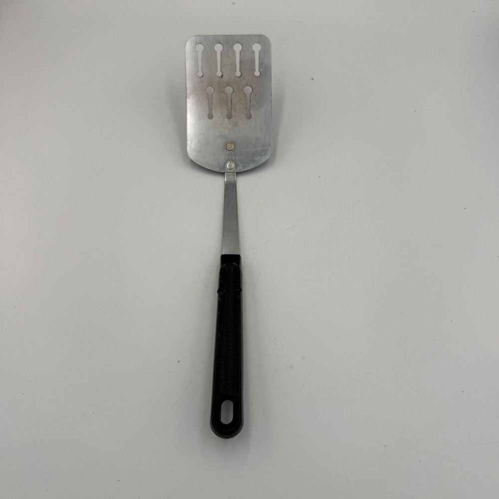 Vintage EKCO USA Slotted Spatula Stainless Steel Black Handle 11.5 Inch Turner
